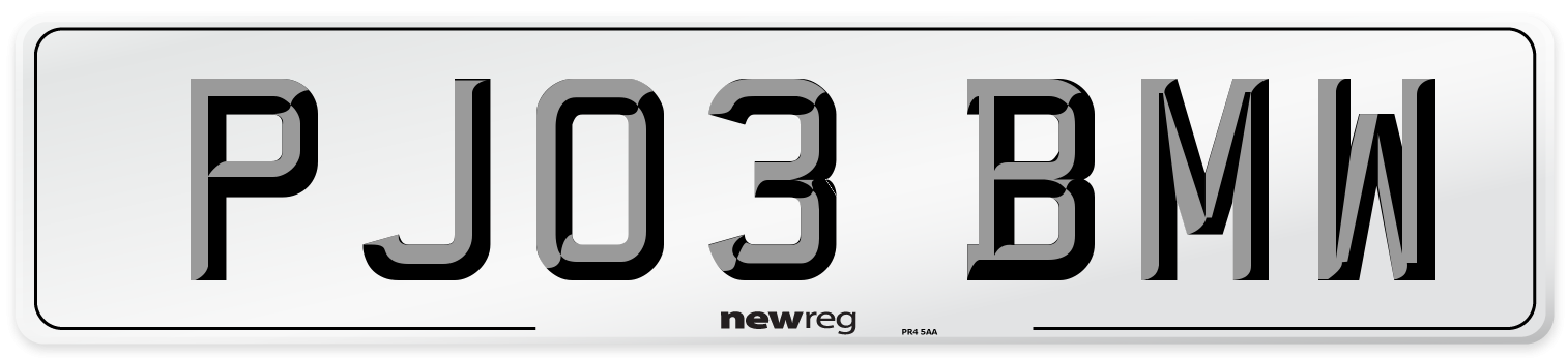 PJ03 BMW Number Plate from New Reg